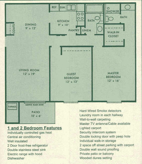 Courts by Long Beach 2 Bedroom Floor Plan